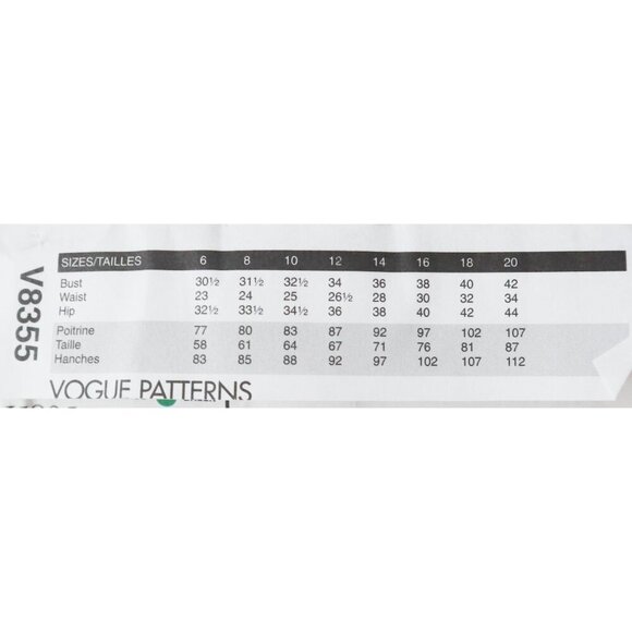 Vogue V8355 Sewing Pattern Peplum Top Straight Skirt Womens size 6 8 10 12 - Picture 3 of 5